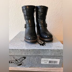 Freebird Black Snake Carlito Zip Booties Boots size 7